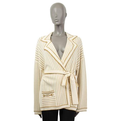 gucci lurex cable knit sweater gold|GUCCI ivory & gold wool 2020 LUREX STRIPED BELTED .